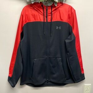 NWOT Under Armour ColdGear Full Zip Hooded Jacket Loose Fit Style 1347285 XL